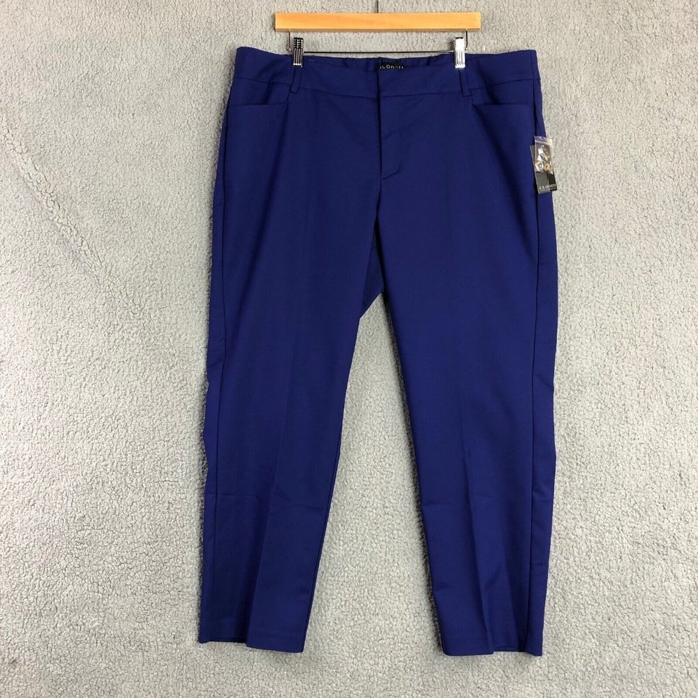 Eloquii NEW NWT Blue Stretch 4 Pocket Tapered Ankle Pants Women's Size 18 G